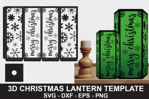 3D Merry Christmas Lantern Template Review
