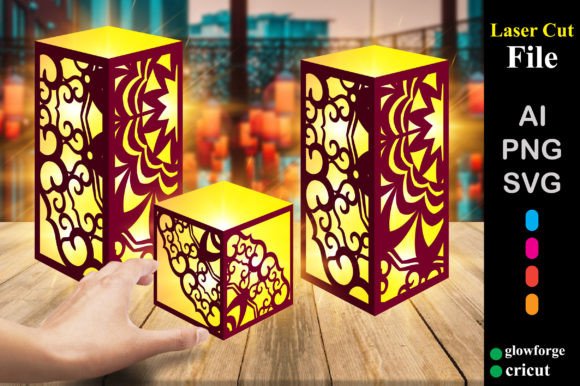 3D Paper Mandala Lantern Cut SVG File for Shapes