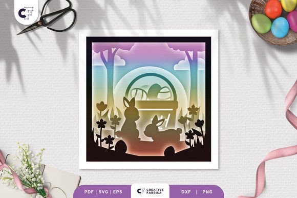 Bunny Easter Egg Basket Shadow Box 3D SVG Review