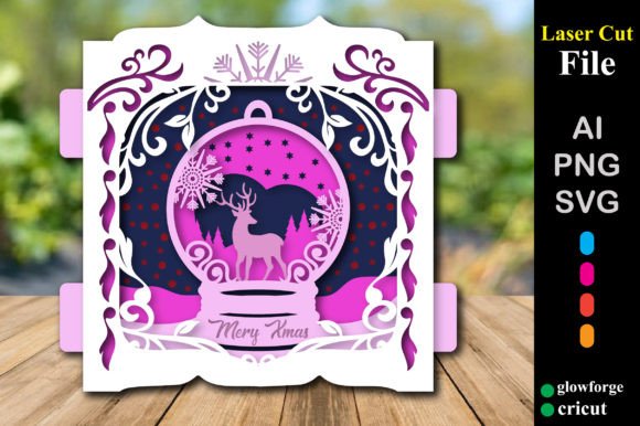 Christmas Snow Glob Deer Papercut Card 3D SVG Review