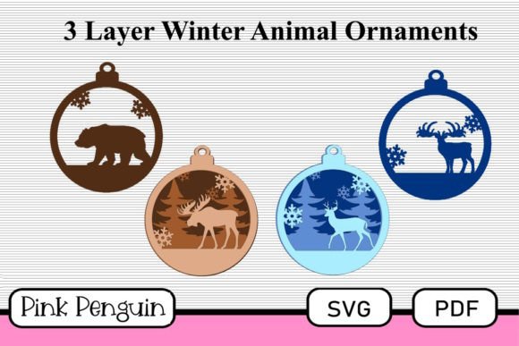 Forest Animal Set Christmas Ornaments: 3D SVG Review
