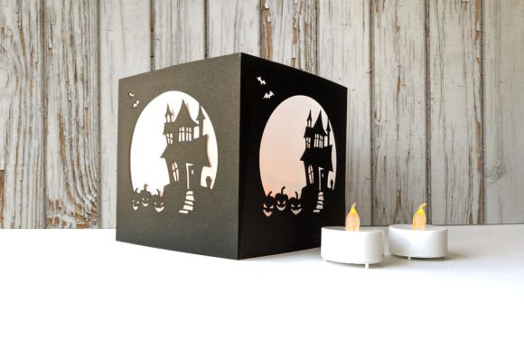 Haunted House Halloween Luminary SVG: 3D & Shadow Boxes