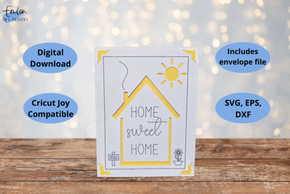 Home Sweet Home Insert Card SVG: 3D Ornaments