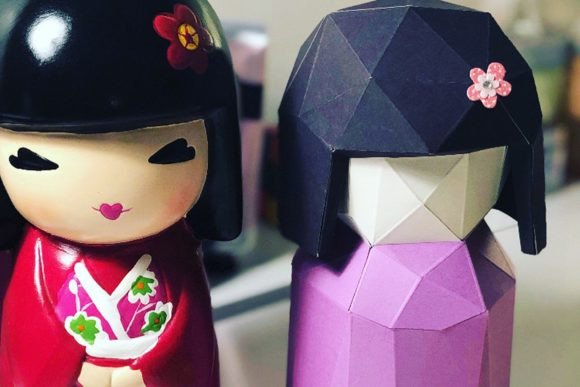 Kokeshi Doll Paper Sculpture: 3D SVG Objects Review