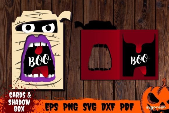 Mummy Pop Up Card Template: 3D SVG for Shadow Boxes
