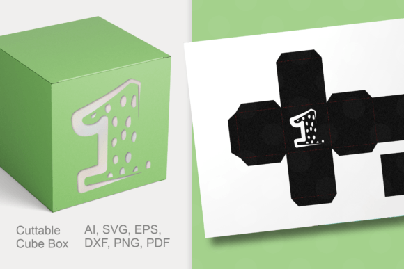 Number 1 Cube Favor Box Template SVG Review
