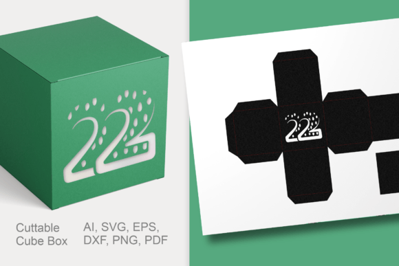 Number 22 Cube Gift Box Template SVG Review