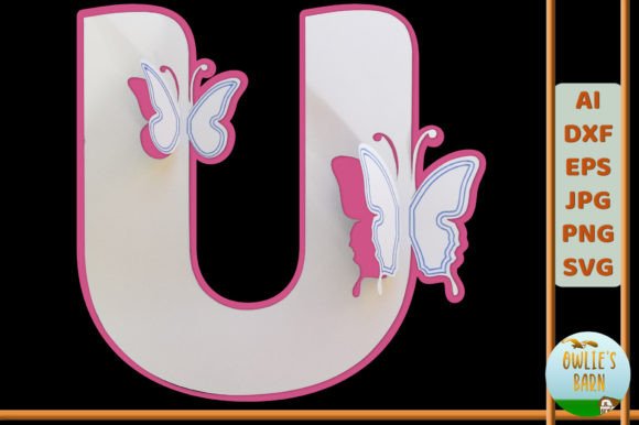 Popup Butterfly Monogram U: 3D SVG Shapes Review