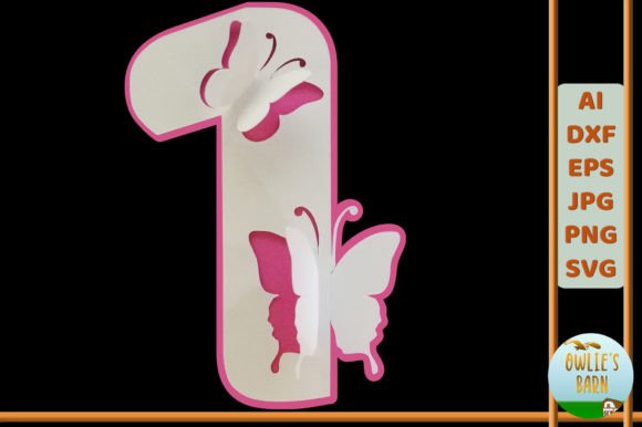 Popup Butterfly Number 1: A 3D SVG Review for Birthdays