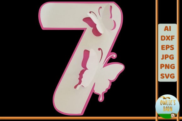 Popup Butterfly Number 7: A 3D SVG for Birthdays