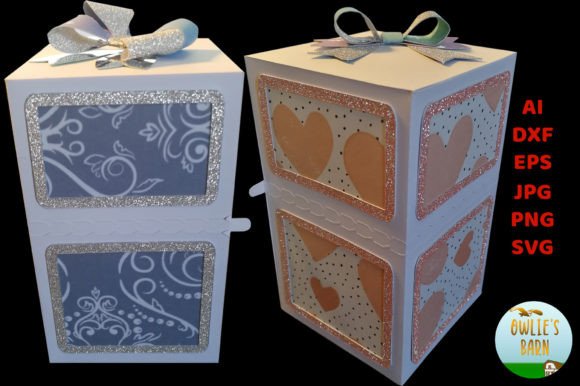 Tall Tear-off Box with BONUS Bows 3D SVG Shapes