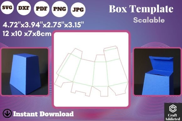 Trapezoid Box Template SVG, DXF: 3D Shapes Review